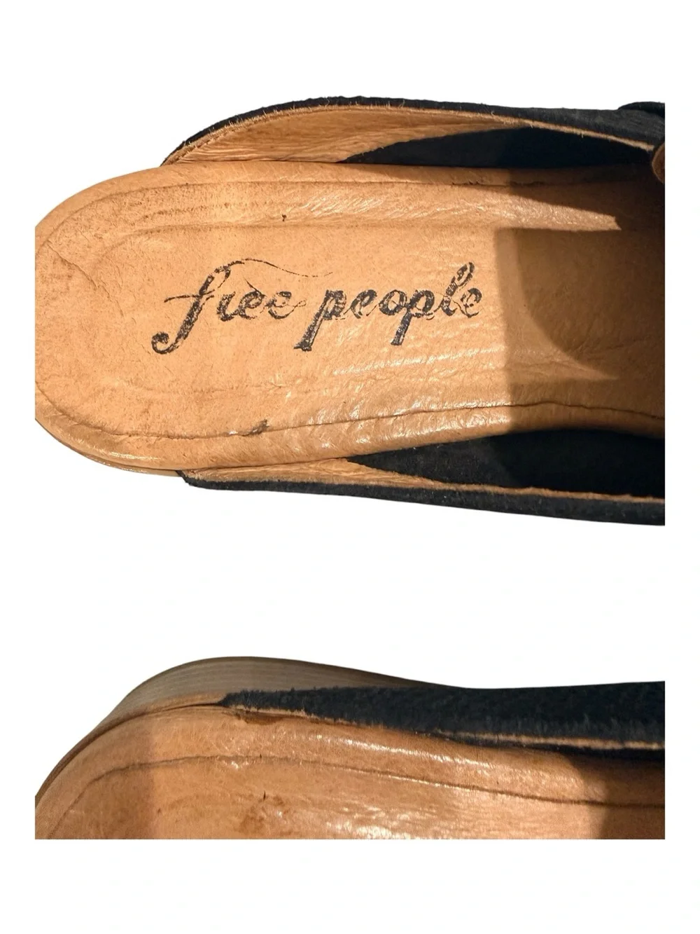 Free People At Ease Loafer Mules Black Python Snakeskin Leather Slip